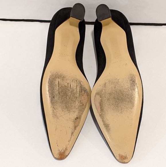 bruno Magli black suede heels pumps sz 5 - Picture 8 of 9